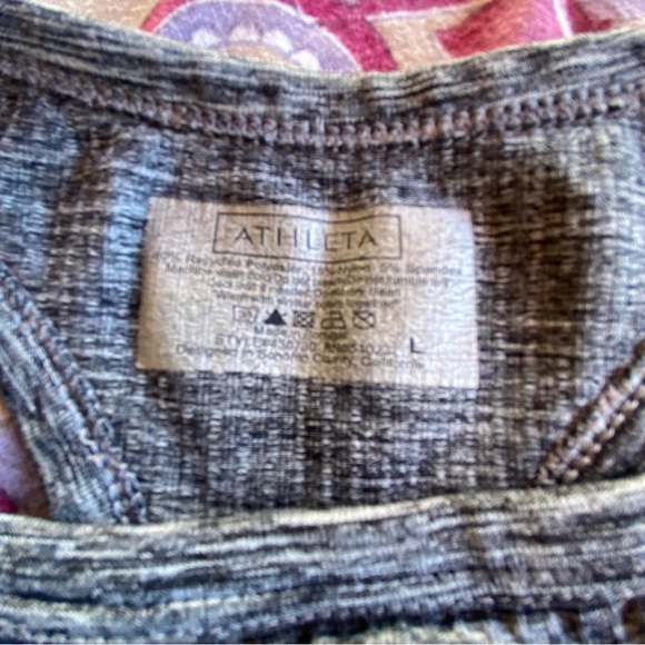 Athleta Gray Black Mix Activewear Workout Tank Top Racerback Size Large - Picture 3 of 4
